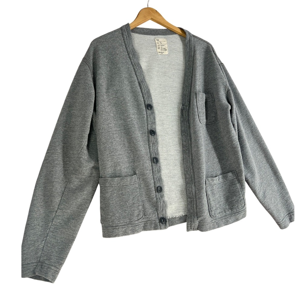 Gap Preppy Sweatshirt Cardigan Button Front Pocket Cotton Lightweight Sweater L - Picture 2 of 8